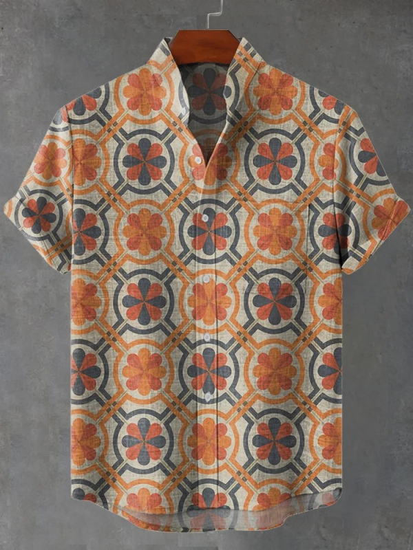 2024. aasta uus AliExpressi sõltumatu jaama 3D-digitaalprintimisega meeste vabaaja 6-nööbiga lühike särk