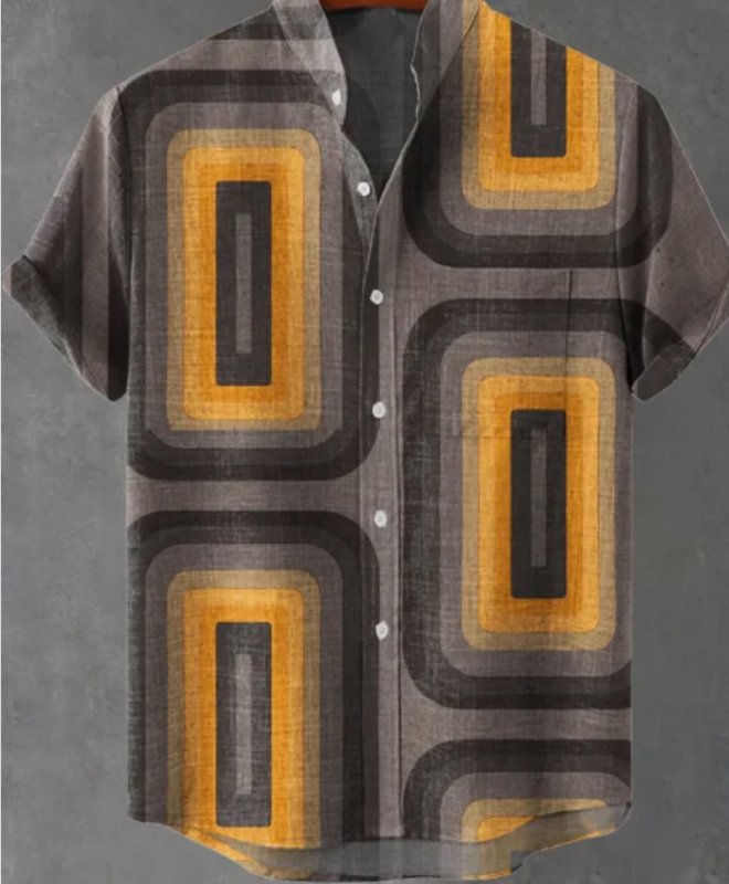 2024. aasta uus AliExpressi sõltumatu jaama 3D-digitaalprintimisega meeste vabaaja 6-nööbiga lühike särk