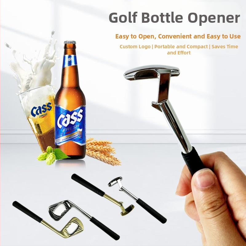 Директни продажби от фабриката, цинкова сплав, желязна форма за голф, креативна отварачка за бутилки бира, метална отварачка за бутилки през граница на склад