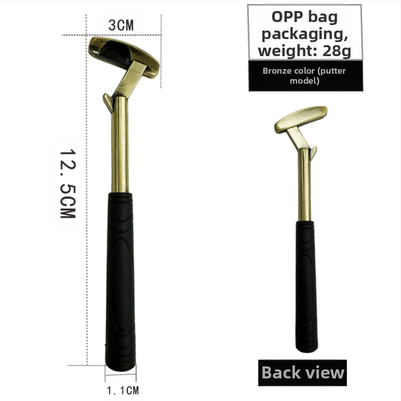 Tiesioginio gamyklinio pardavimo cinko lydinio golfo geležies formos kūrybinis alaus butelių atidarytuvas metalinis butelių atidarytuvas su kryžminiu kraštu yra sandėlyje