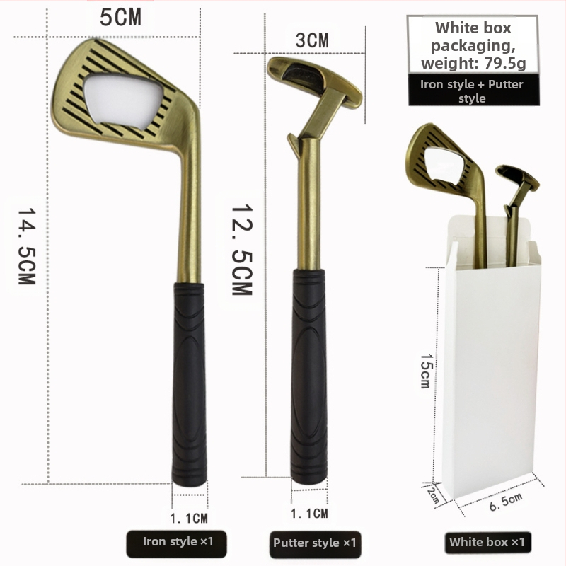 Tiesioginio gamyklinio pardavimo cinko lydinio golfo geležies formos kūrybinis alaus butelių atidarytuvas metalinis butelių atidarytuvas su kryžminiu kraštu yra sandėlyje