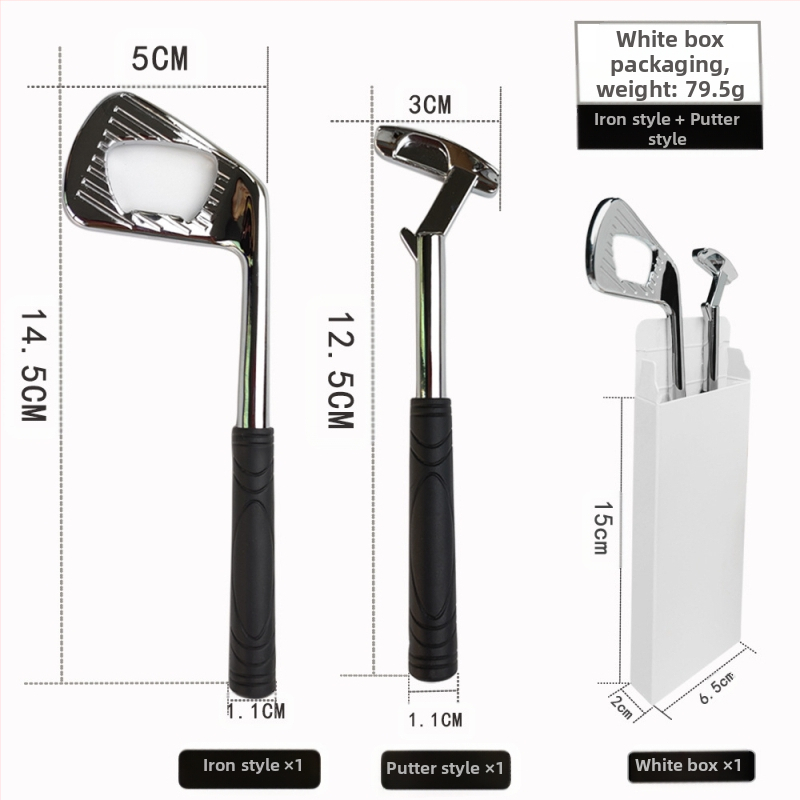 Tiesioginio gamyklinio pardavimo cinko lydinio golfo geležies formos kūrybinis alaus butelių atidarytuvas metalinis butelių atidarytuvas su kryžminiu kraštu yra sandėlyje