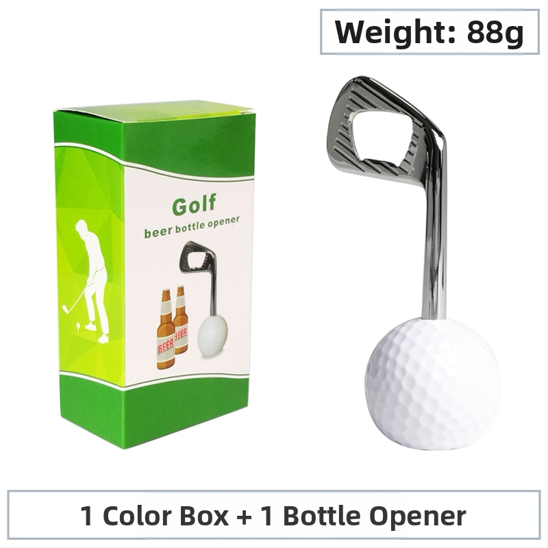 Tiesioginio gamyklinio pardavimo cinko lydinio golfo geležies formos kūrybinis alaus butelių atidarytuvas metalinis butelių atidarytuvas su kryžminiu kraštu yra sandėlyje