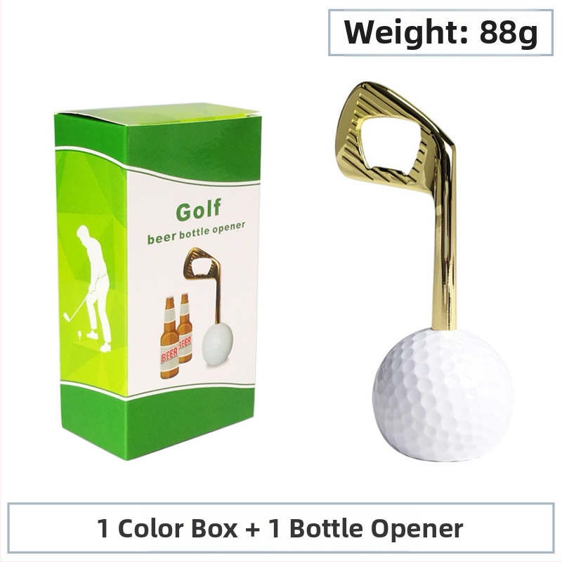 Tiesioginio gamyklinio pardavimo cinko lydinio golfo geležies formos kūrybinis alaus butelių atidarytuvas metalinis butelių atidarytuvas su kryžminiu kraštu yra sandėlyje