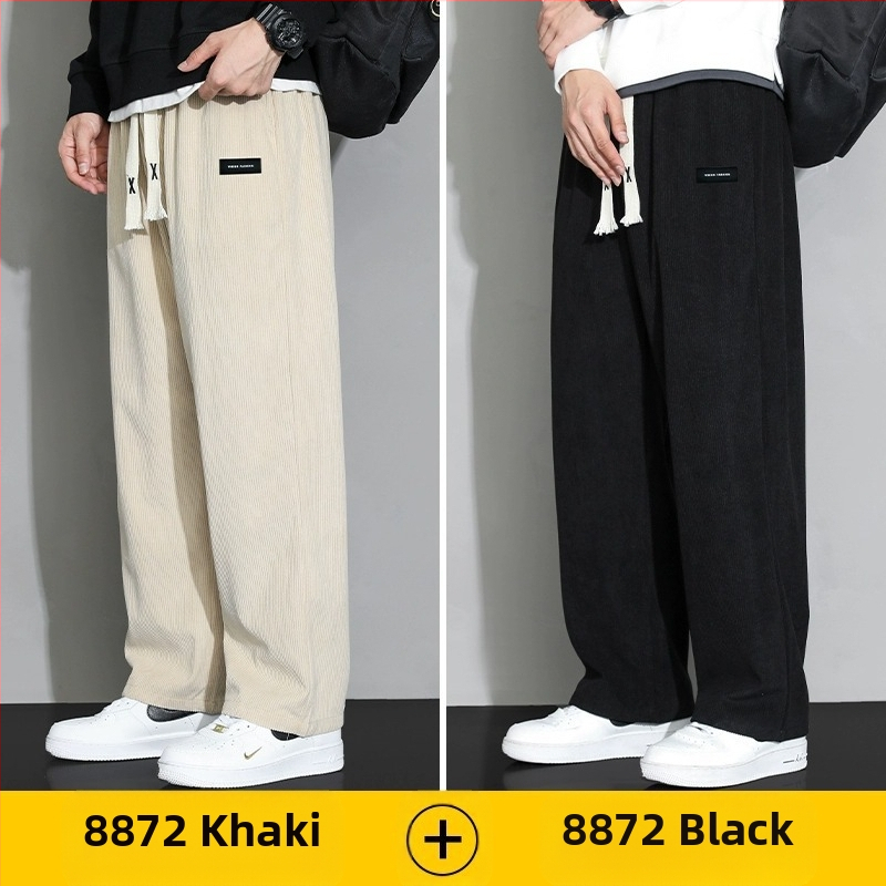 Meeste rähni velvetist püksid 2025. aasta suvel uued lahtised sirged dressipüksid sportlikud vabaaja pikad püksid