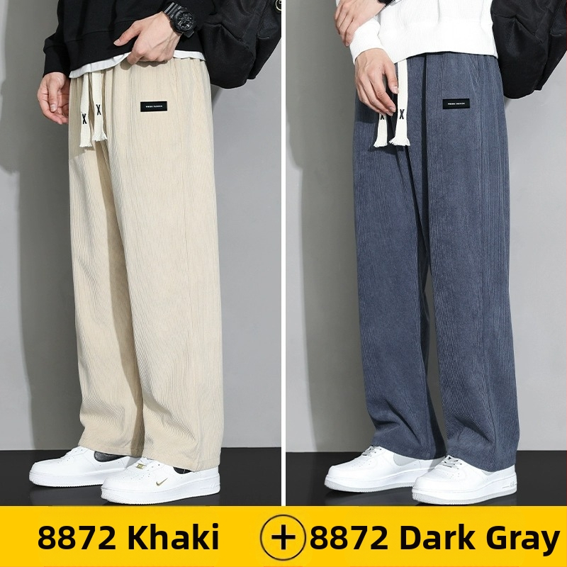 Meeste rähni velvetist püksid 2025. aasta suvel uued lahtised sirged dressipüksid sportlikud vabaaja pikad püksid