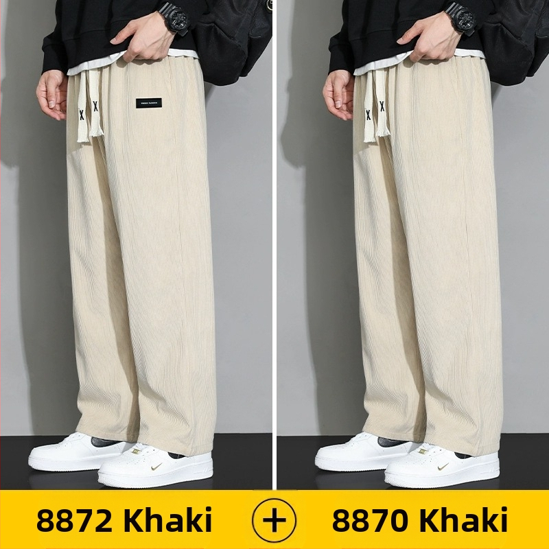 Meeste rähni velvetist püksid 2025. aasta suvel uued lahtised sirged dressipüksid sportlikud vabaaja pikad püksid