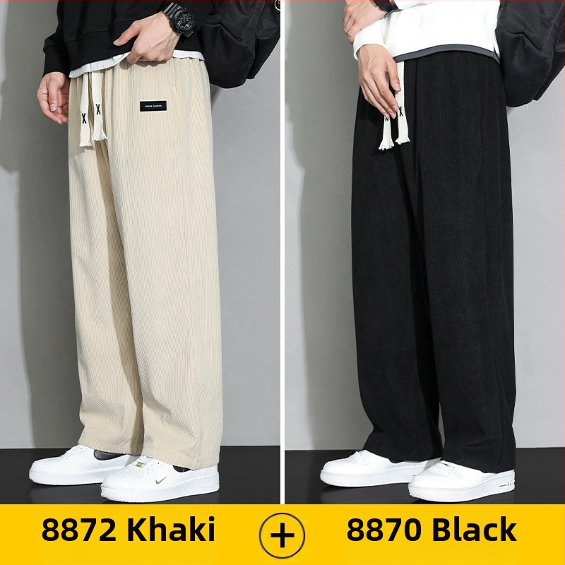 Meeste rähni velvetist püksid 2025. aasta suvel uued lahtised sirged dressipüksid sportlikud vabaaja pikad püksid