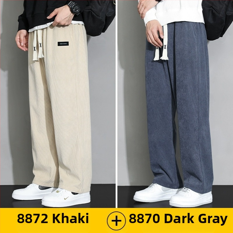 Meeste rähni velvetist püksid 2025. aasta suvel uued lahtised sirged dressipüksid sportlikud vabaaja pikad püksid