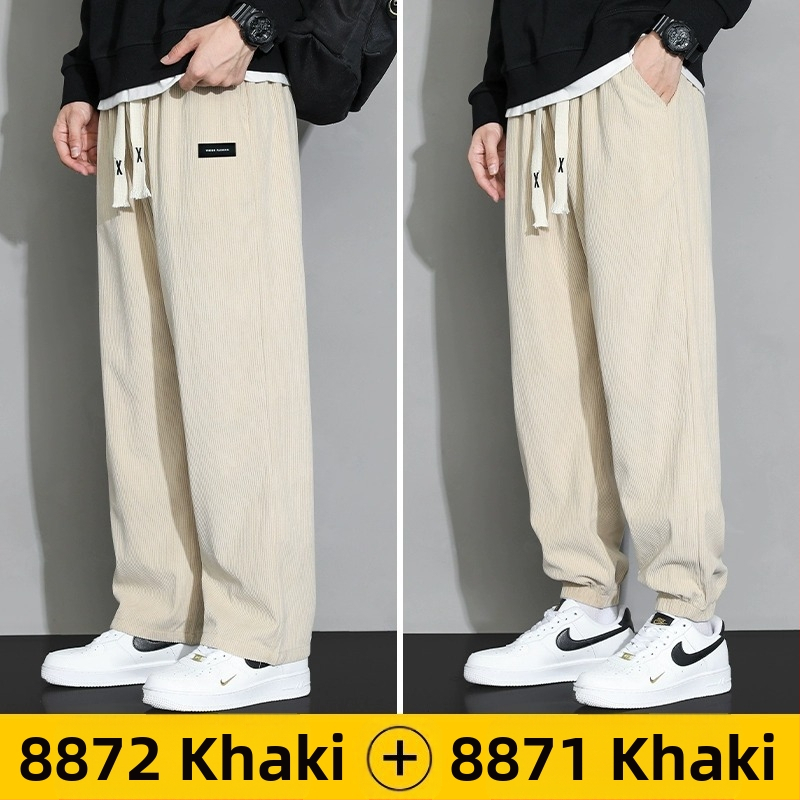 Meeste rähni velvetist püksid 2025. aasta suvel uued lahtised sirged dressipüksid sportlikud vabaaja pikad püksid