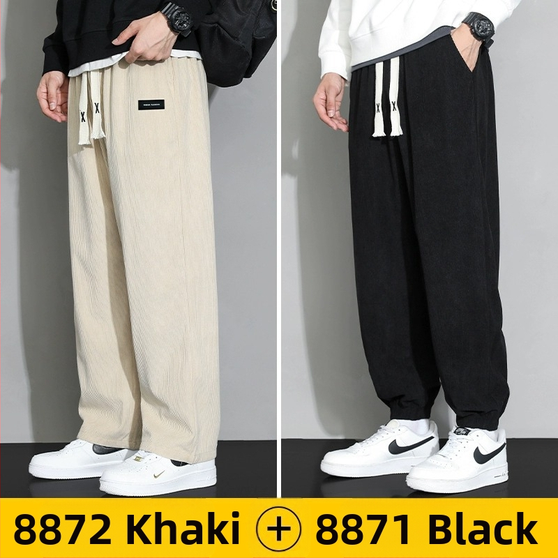 Meeste rähni velvetist püksid 2025. aasta suvel uued lahtised sirged dressipüksid sportlikud vabaaja pikad püksid