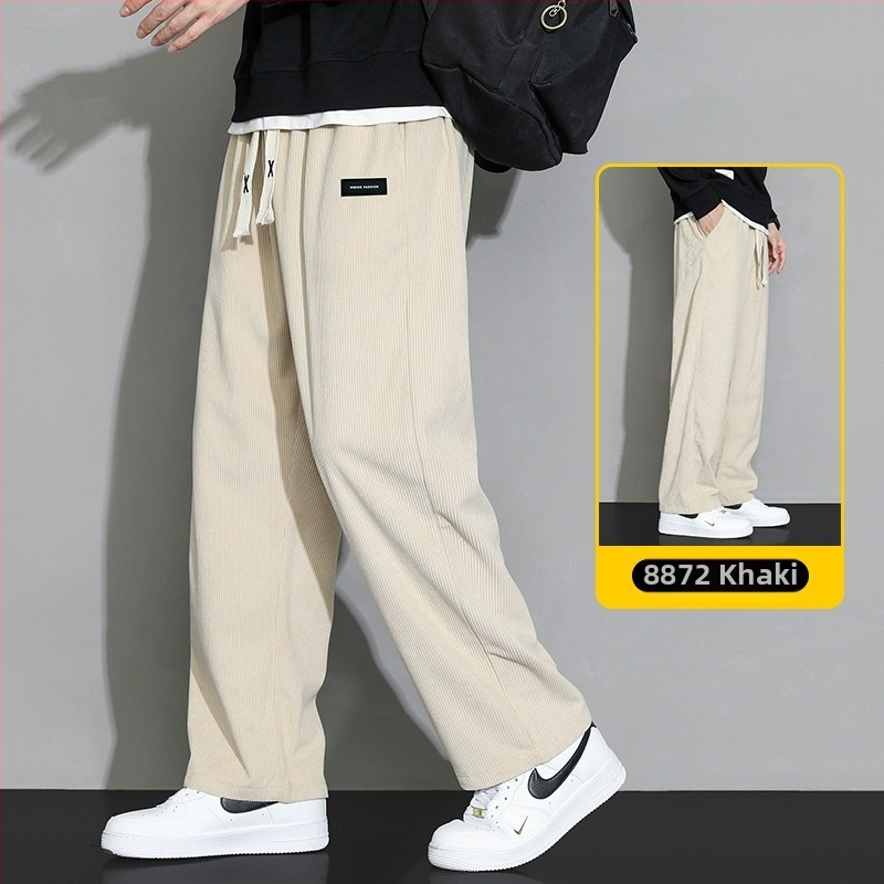 Meeste rähni velvetist püksid 2025. aasta suvel uued lahtised sirged dressipüksid sportlikud vabaaja pikad püksid