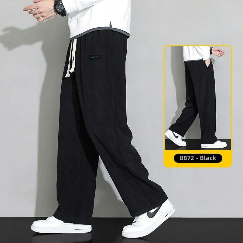 Meeste rähni velvetist püksid 2025. aasta suvel uued lahtised sirged dressipüksid sportlikud vabaaja pikad püksid