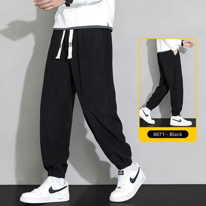 Meeste rähni velvetist püksid 2025. aasta suvel uued lahtised sirged dressipüksid sportlikud vabaaja pikad püksid