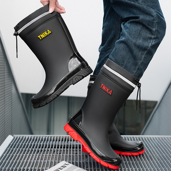 Εξωτερικό Εμπόριο Βρετανικής Μόδας Ανδρικές Μπότες Αδιάβροχης Μεσαίου Μεγέθους Νυχτερινές Ανακλαστικές Ενσωματωμένες Κορδόνι Αδιάβροχες Παπούτσια Αντιολισθητικές Ανδρικές Μπότες Αδιάβροχης Παπούτσια Ψαρέματος από Λαστιχένιο Παπούτσι