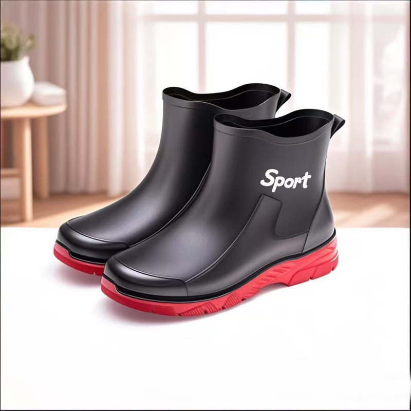 Väliskaubanduse Briti moe meeste keskmise suurusega vihmasaapad, ööpeegeldavad integreeritud pingutusnööriga veekindlad kingad, libisemiskindlad meeste vihmasaapad, kalastuskingad