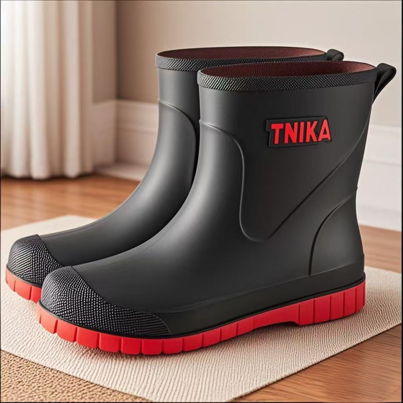 Väliskaubanduse Briti moe meeste keskmise suurusega vihmasaapad, ööpeegeldavad integreeritud pingutusnööriga veekindlad kingad, libisemiskindlad meeste vihmasaapad, kalastuskingad