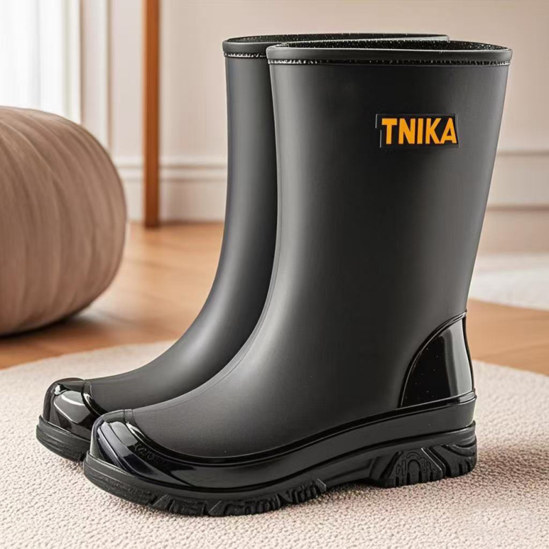 Väliskaubanduse Briti moe meeste keskmise suurusega vihmasaapad, ööpeegeldavad integreeritud pingutusnööriga veekindlad kingad, libisemiskindlad meeste vihmasaapad, kalastuskingad