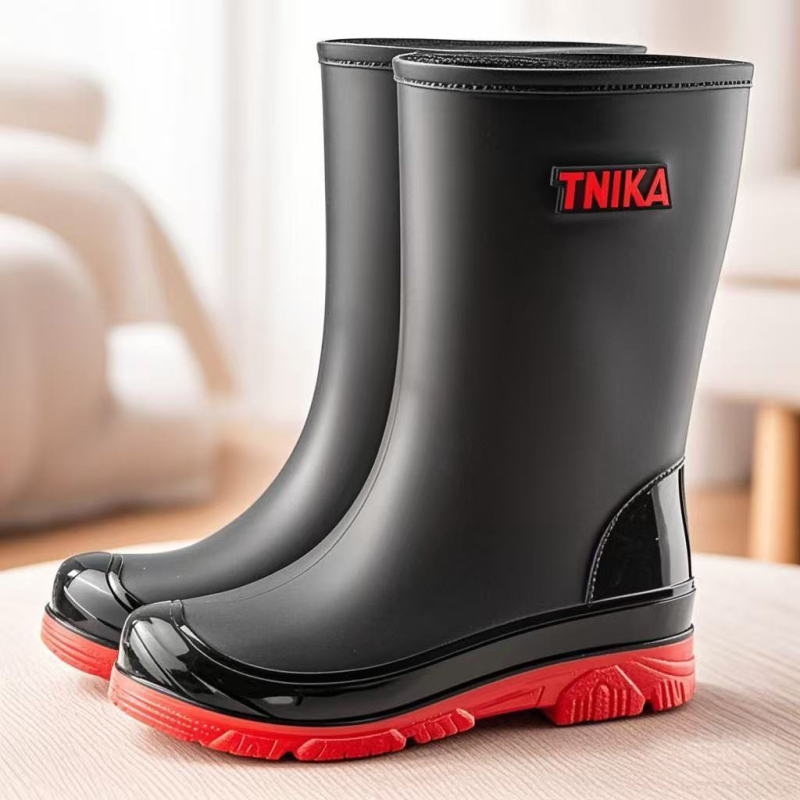 Väliskaubanduse Briti moe meeste keskmise suurusega vihmasaapad, ööpeegeldavad integreeritud pingutusnööriga veekindlad kingad, libisemiskindlad meeste vihmasaapad, kalastuskingad