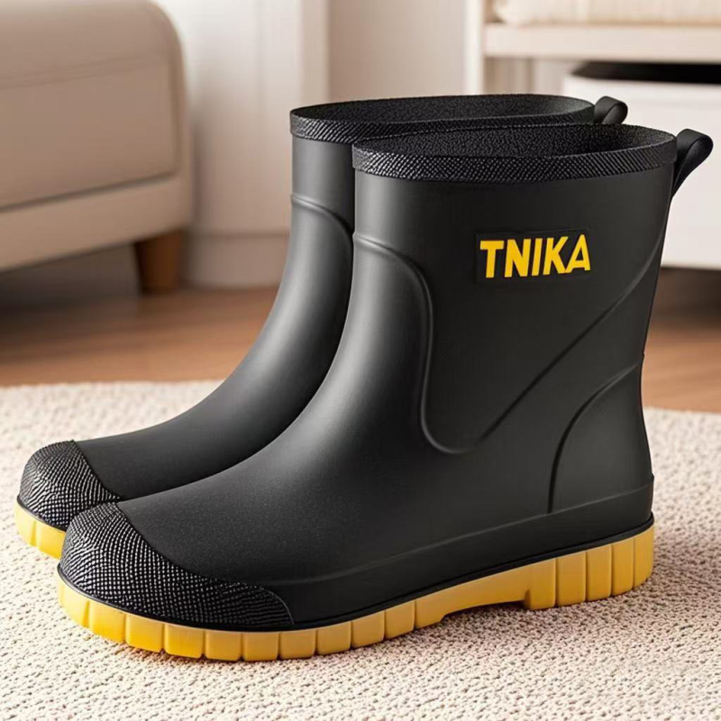 Väliskaubanduse Briti moe meeste keskmise suurusega vihmasaapad, ööpeegeldavad integreeritud pingutusnööriga veekindlad kingad, libisemiskindlad meeste vihmasaapad, kalastuskingad