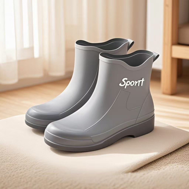 Väliskaubanduse Briti moe meeste keskmise suurusega vihmasaapad, ööpeegeldavad integreeritud pingutusnööriga veekindlad kingad, libisemiskindlad meeste vihmasaapad, kalastuskingad