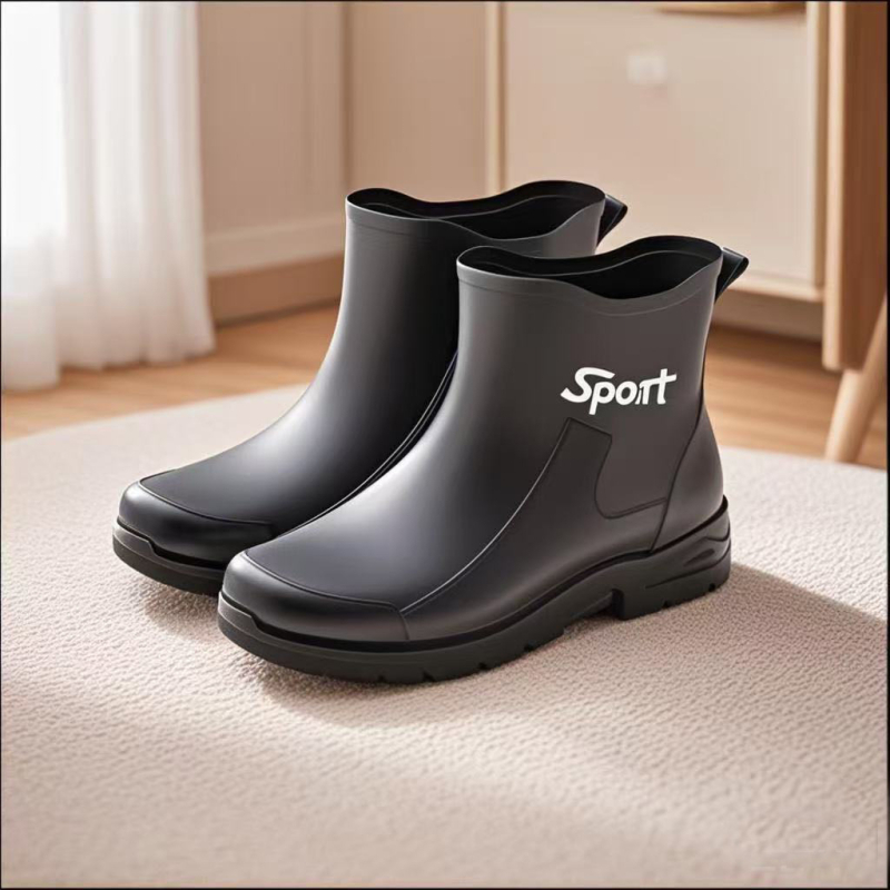 Väliskaubanduse Briti moe meeste keskmise suurusega vihmasaapad, ööpeegeldavad integreeritud pingutusnööriga veekindlad kingad, libisemiskindlad meeste vihmasaapad, kalastuskingad
