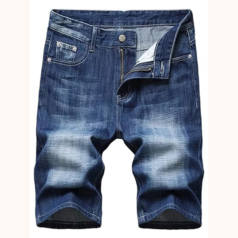 Meeste suvised rebitud venivast materjalist teksapüksid, meeste keskmise pikkusega õhukesed Euroopa ja Ameerika lühikesed püksid, kitsad rebitud meeste püksid, piiriülesed püksid