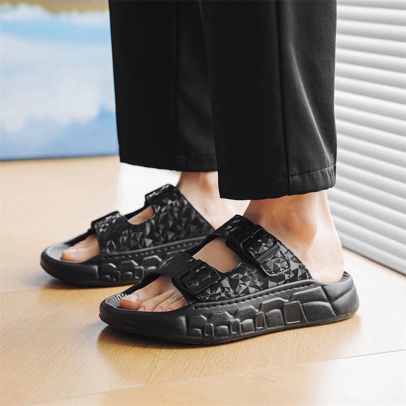 Meeste sussid, libisemiskindlad, takjapaelaga reguleeritavad vabaaja sussid, pehme põhjaga, sõnnikutunnetusega, õuespordisandaalid