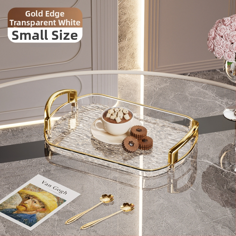 Kerge luksuslik plastkandik käepidemega, kahe kõrvaga kõrgekvaliteediline majapidamistee kandik, õhtusöögikandik, ärirestorani paksendatud suur kandik