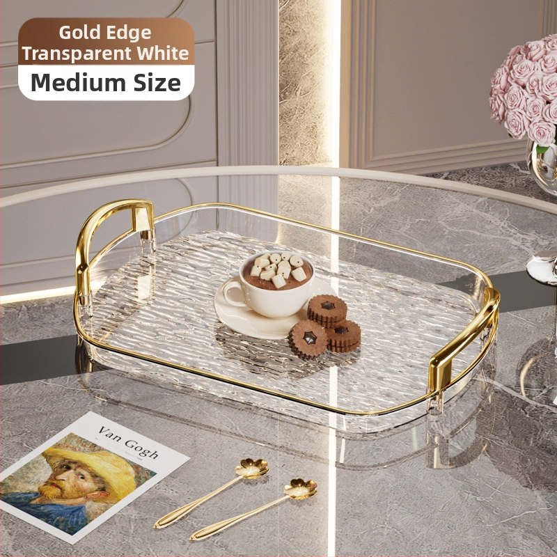 Kerge luksuslik plastkandik käepidemega, kahe kõrvaga kõrgekvaliteediline majapidamistee kandik, õhtusöögikandik, ärirestorani paksendatud suur kandik