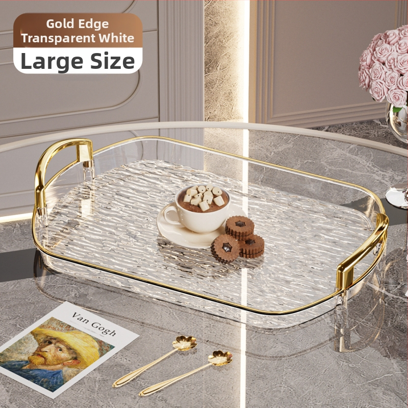 Kerge luksuslik plastkandik käepidemega, kahe kõrvaga kõrgekvaliteediline majapidamistee kandik, õhtusöögikandik, ärirestorani paksendatud suur kandik