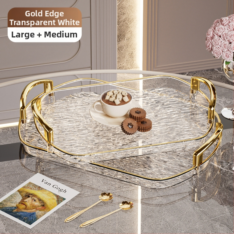 Kerge luksuslik plastkandik käepidemega, kahe kõrvaga kõrgekvaliteediline majapidamistee kandik, õhtusöögikandik, ärirestorani paksendatud suur kandik