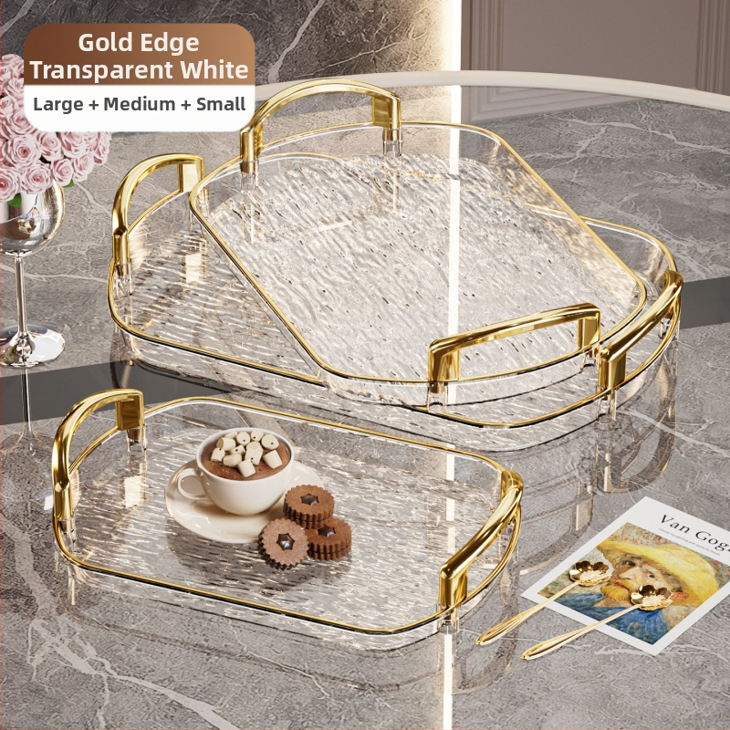 Kerge luksuslik plastkandik käepidemega, kahe kõrvaga kõrgekvaliteediline majapidamistee kandik, õhtusöögikandik, ärirestorani paksendatud suur kandik