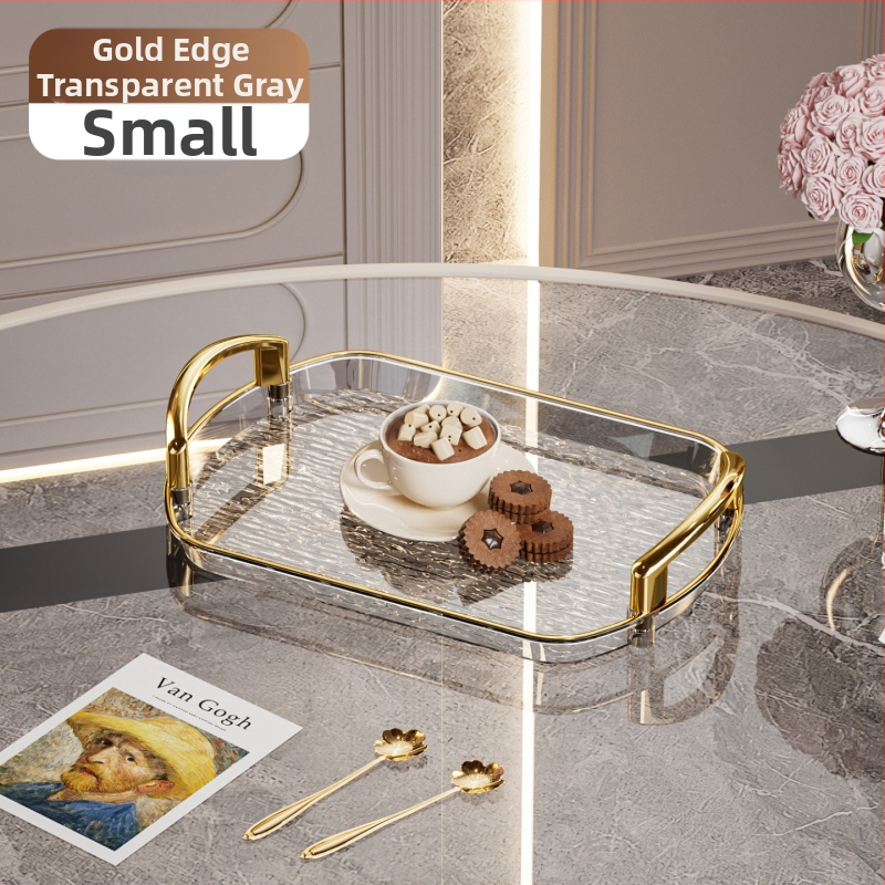 Kerge luksuslik plastkandik käepidemega, kahe kõrvaga kõrgekvaliteediline majapidamistee kandik, õhtusöögikandik, ärirestorani paksendatud suur kandik