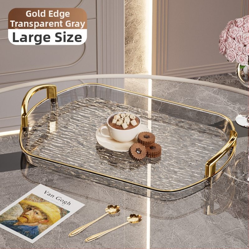 Kerge luksuslik plastkandik käepidemega, kahe kõrvaga kõrgekvaliteediline majapidamistee kandik, õhtusöögikandik, ärirestorani paksendatud suur kandik