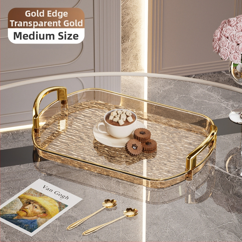 Kerge luksuslik plastkandik käepidemega, kahe kõrvaga kõrgekvaliteediline majapidamistee kandik, õhtusöögikandik, ärirestorani paksendatud suur kandik