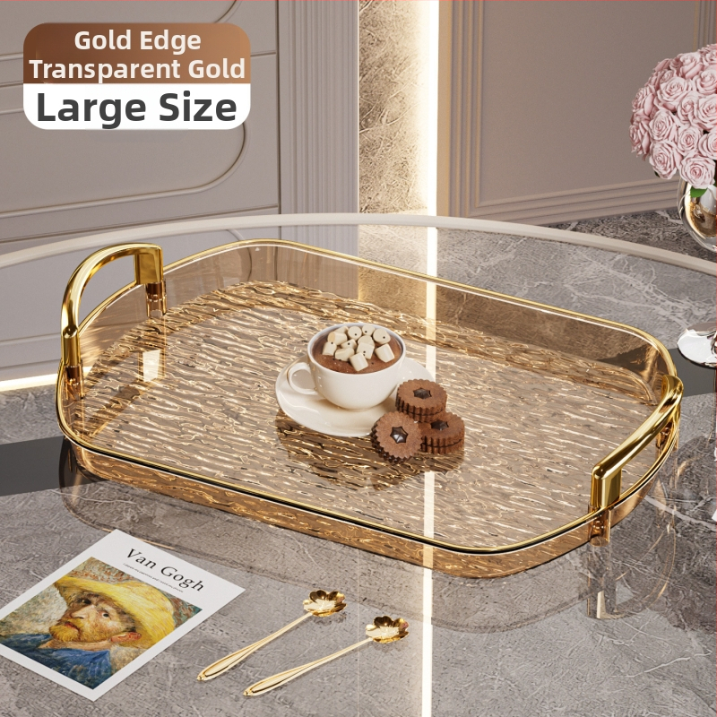 Kerge luksuslik plastkandik käepidemega, kahe kõrvaga kõrgekvaliteediline majapidamistee kandik, õhtusöögikandik, ärirestorani paksendatud suur kandik