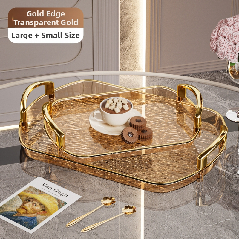 Kerge luksuslik plastkandik käepidemega, kahe kõrvaga kõrgekvaliteediline majapidamistee kandik, õhtusöögikandik, ärirestorani paksendatud suur kandik