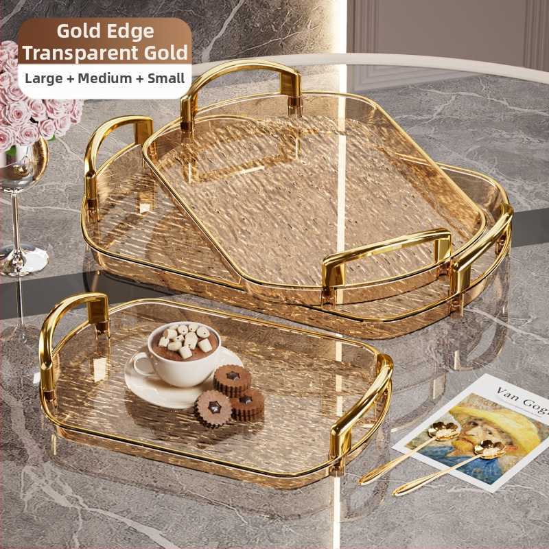 Kerge luksuslik plastkandik käepidemega, kahe kõrvaga kõrgekvaliteediline majapidamistee kandik, õhtusöögikandik, ärirestorani paksendatud suur kandik