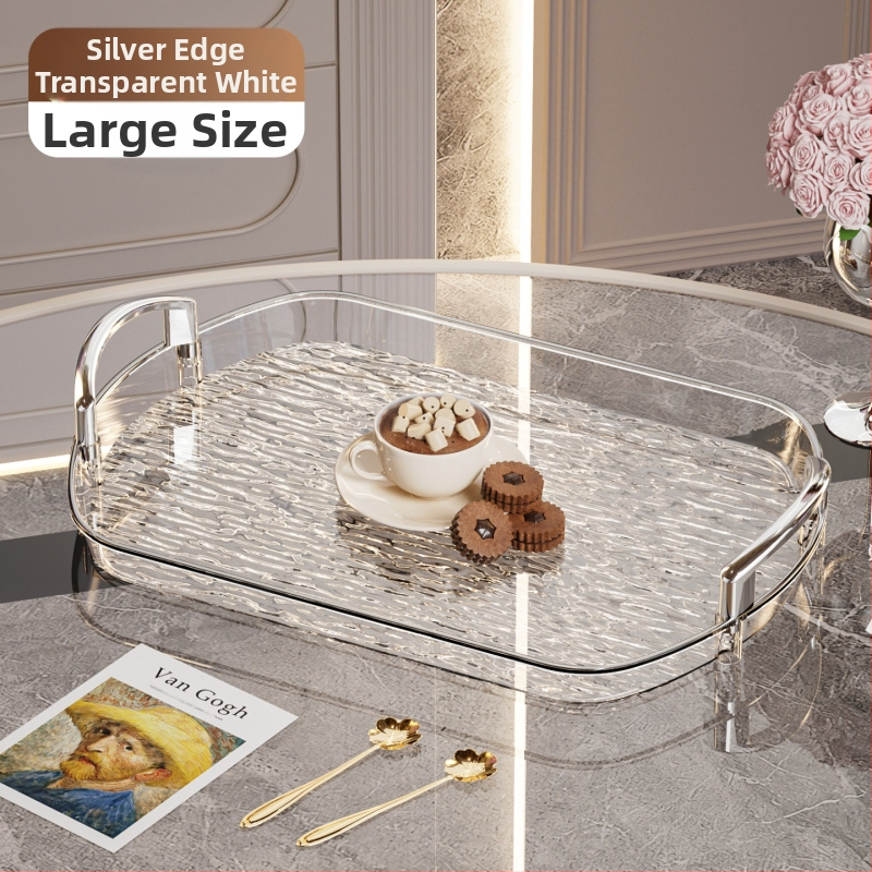 Kerge luksuslik plastkandik käepidemega, kahe kõrvaga kõrgekvaliteediline majapidamistee kandik, õhtusöögikandik, ärirestorani paksendatud suur kandik