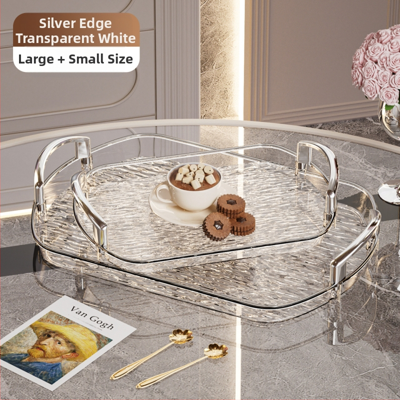 Kerge luksuslik plastkandik käepidemega, kahe kõrvaga kõrgekvaliteediline majapidamistee kandik, õhtusöögikandik, ärirestorani paksendatud suur kandik