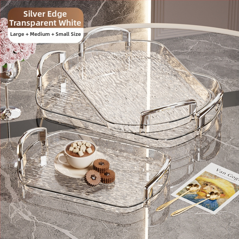 Kerge luksuslik plastkandik käepidemega, kahe kõrvaga kõrgekvaliteediline majapidamistee kandik, õhtusöögikandik, ärirestorani paksendatud suur kandik