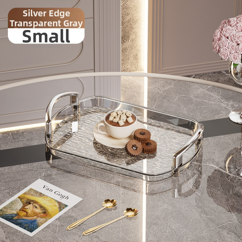 Kerge luksuslik plastkandik käepidemega, kahe kõrvaga kõrgekvaliteediline majapidamistee kandik, õhtusöögikandik, ärirestorani paksendatud suur kandik