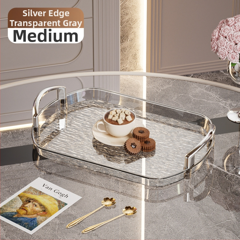 Kerge luksuslik plastkandik käepidemega, kahe kõrvaga kõrgekvaliteediline majapidamistee kandik, õhtusöögikandik, ärirestorani paksendatud suur kandik