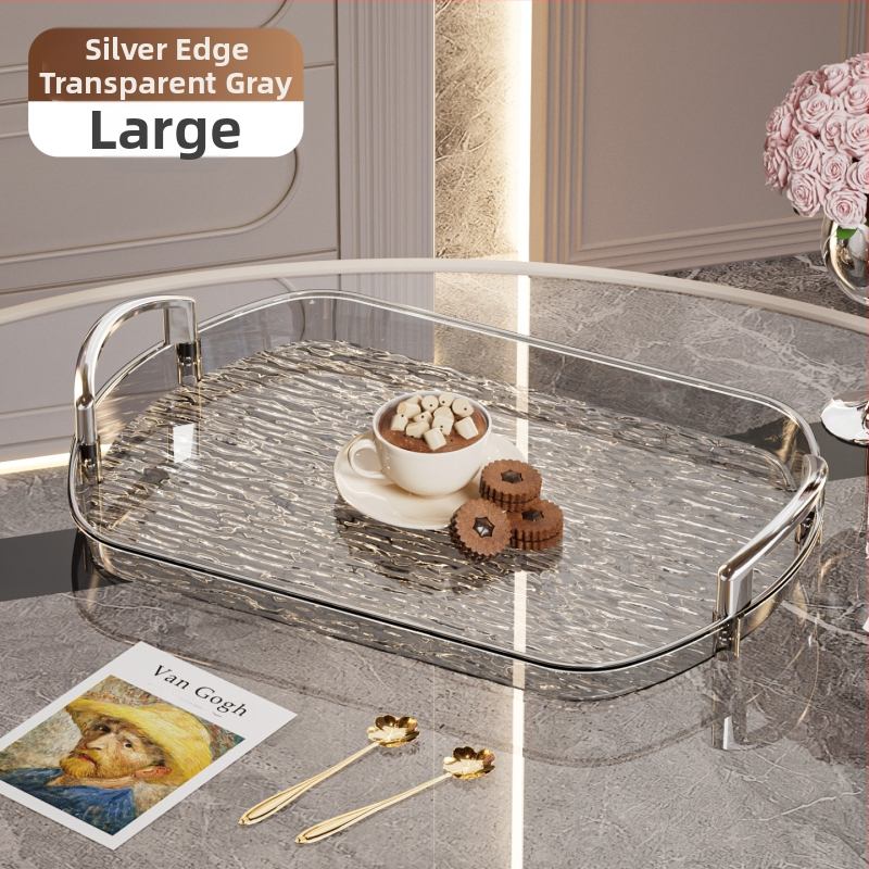 Kerge luksuslik plastkandik käepidemega, kahe kõrvaga kõrgekvaliteediline majapidamistee kandik, õhtusöögikandik, ärirestorani paksendatud suur kandik