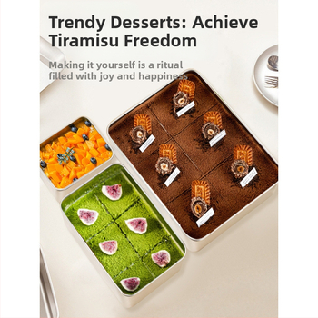 Φτιάξτε κουτί τιραμισού δοχείο παρασκευής από ανοξείδωτο ατσάλι κουτί καρυκευμάτων για κέικ καλούπι φτιάξτε παγωτό κουτί σε σκόνη δίσκος δωρεάν αποστολή