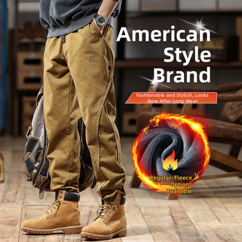 Ameerika retro stiilis meeste cargo-püksid, kevad ja sügis 2025, uued paksendatud trendikad brändi haaremijooksjapüksid