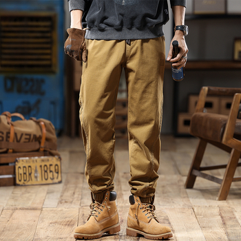 Ameerika retro stiilis meeste cargo-püksid, kevad ja sügis 2025, uued paksendatud trendikad brändi haaremijooksjapüksid