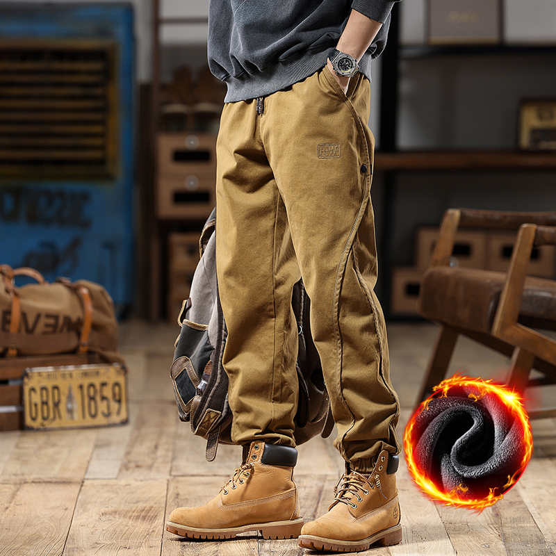 Ameerika retro stiilis meeste cargo-püksid, kevad ja sügis 2025, uued paksendatud trendikad brändi haaremijooksjapüksid