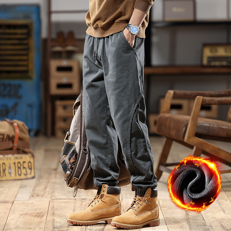 Ameerika retro stiilis meeste cargo-püksid, kevad ja sügis 2025, uued paksendatud trendikad brändi haaremijooksjapüksid